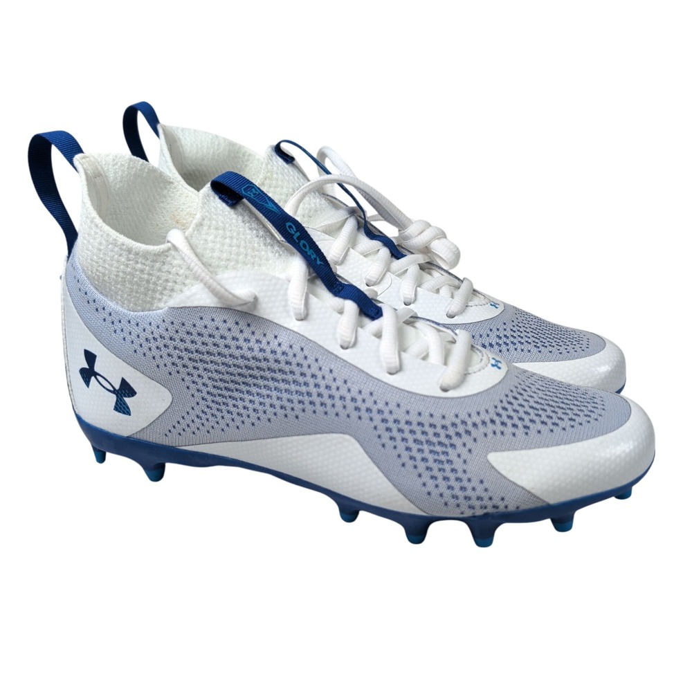Under Armour UA Womens 6.5 Glory 2 MC Lacrosse Cleats White Blue 3026645-102
